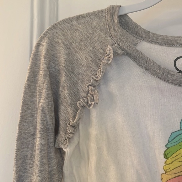 Chaser, rainbow ice cream cone Long-sleeve Tee with ruffles - Picture 2 of 5
